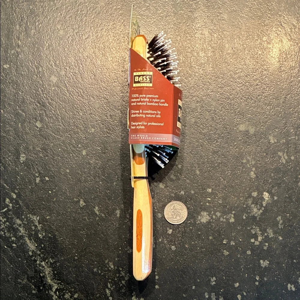 Bass Natural Bristle & Nylon Pin Hair Brush - New - Picture 2 of 6